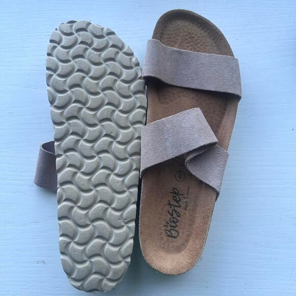 Grey Biostep Boston sandals Leather Size 9 Tan comfy lightweight - Picture 2 of 6